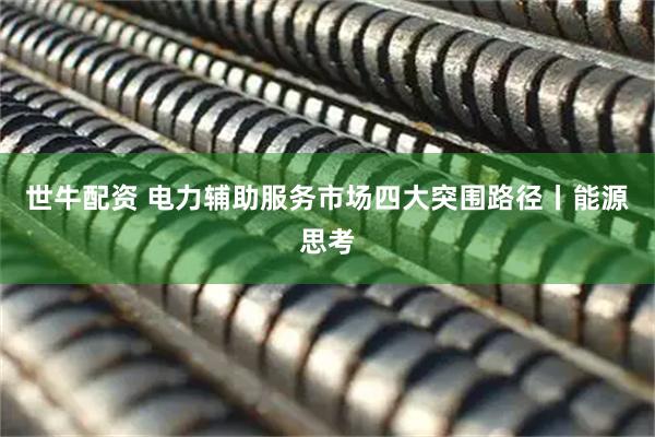 世牛配资 电力辅助服务市场四大突围路径丨能源思考